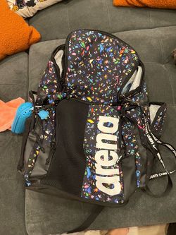 Arena Backpack Black Multicolor Confetti Print/ 45L