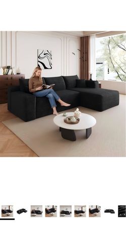 New in box! 95" Cloud Sectional Sofa,Modern Minimalist Upholstered Couches Comfort Shaped Sofa for Living Room Deep Seat Corner Couch No Assembly Requ