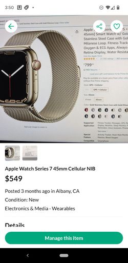 Apple Watch GPS Cellular NIB With Milanese Chain
