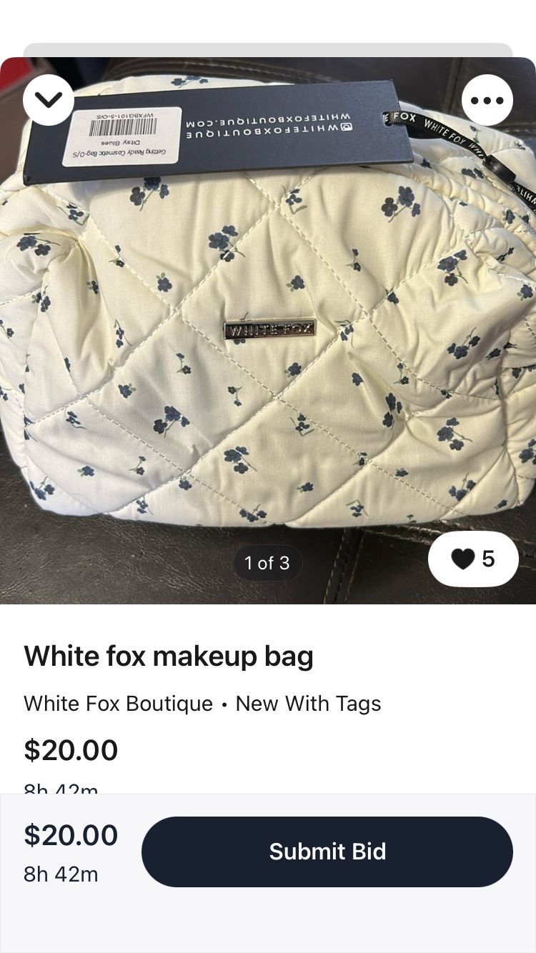 White FOX Make-Up Pouch bag 