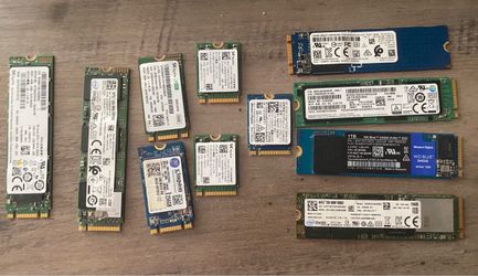 NVMe SSD and m2 drives all wiped and verified