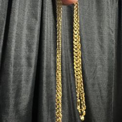 18K Gold Filled Silver 22 inches 5.3mm cuban