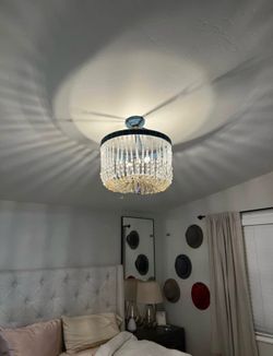SERENA & LILLY SEYCHELLES CHANDELIER FLUSH MOUNT  - ACRYLIC BEADS - COASTAL LUXE