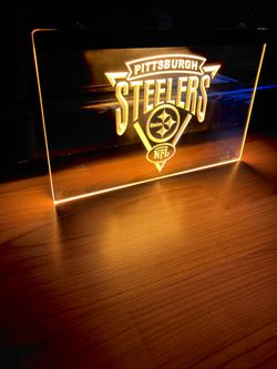 PITTSBURGH STEELERS LED NEON GOLD LIGHT SIGN 8x12