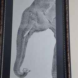 Huge Elephant Lithograph Art