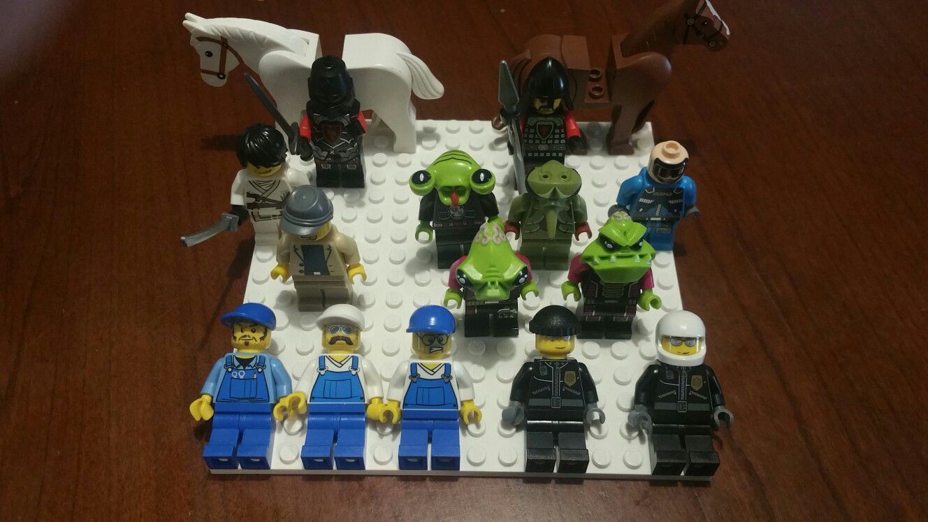 Lego City Figures along with aliens