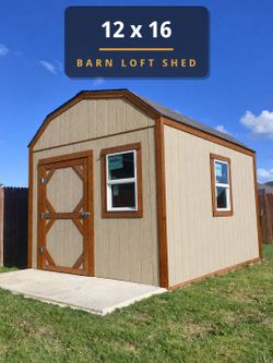 12x16 Barn Loft Shed – with exterior stained cedar trim +5 year warranty