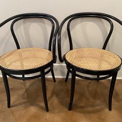 Design Within Reach Era Bentwood Thonet Armchair Black And Cane - Set Of Four