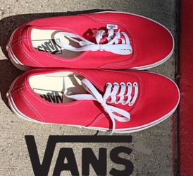 Vans Authentic Unisex Skate Trainers Shoes Red NEW!