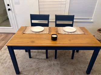 Solid Wood Dining Table & 2 Matching Chairs