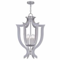 Aldrich 5 Light 21 Inch Polished Chrome Lantern Chandelier Ceiling Light $540 MSRP 41004-05