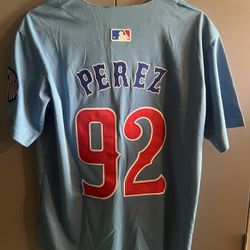 Cubs Perez Light Blue Jersey New Size Small