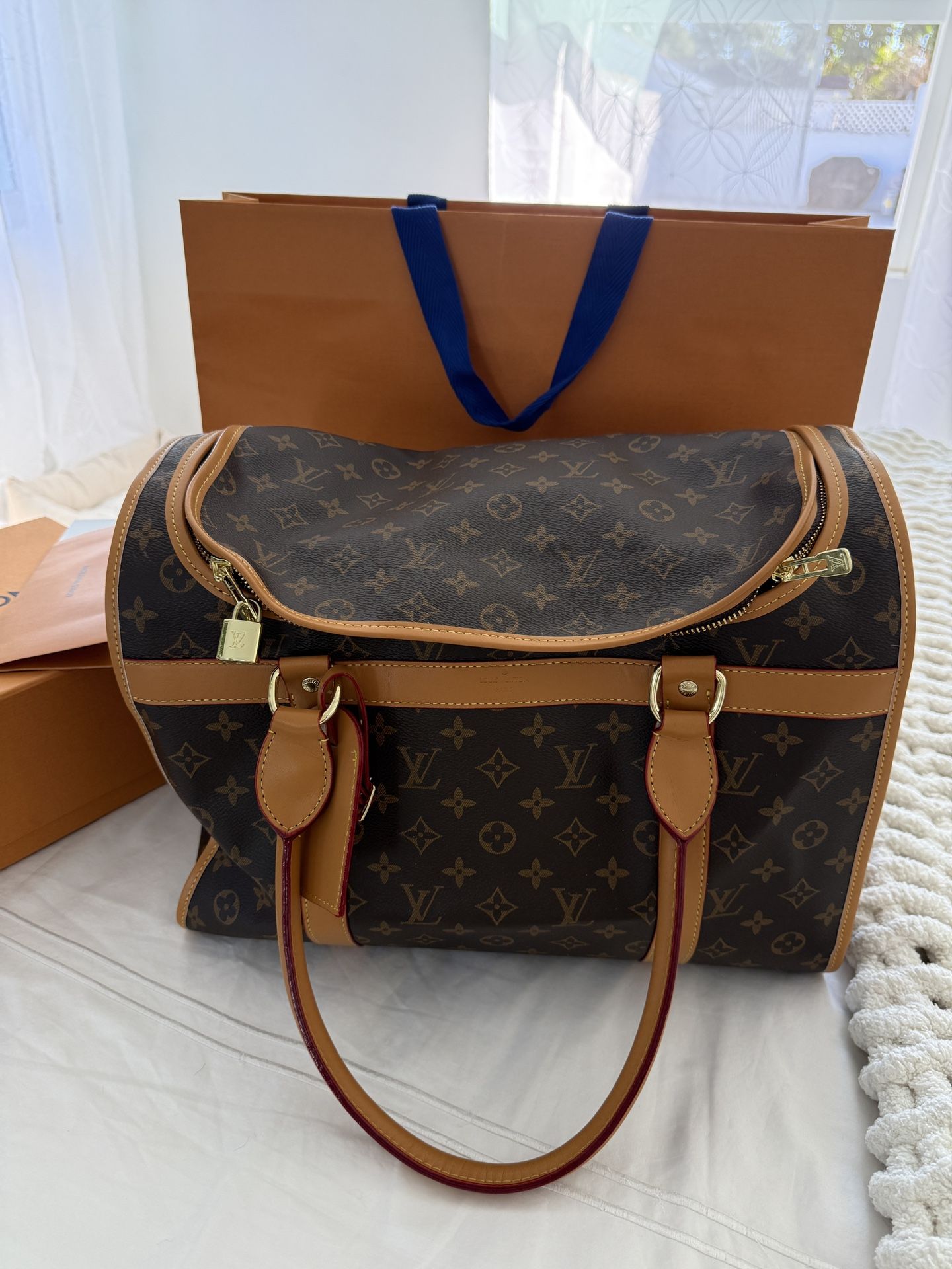 Canvas Monogram Dog Carrier