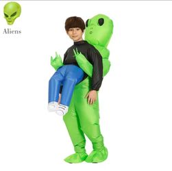 Alien Inflatable Pick Me Up Costume Adult Scary Blow Up Suit Halloween Adults M