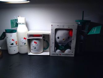 Celebrate the 2025 Starbucks Holiday with the Hello Kitty limited edition lot of 4 brand new,  plus the 2025 Starbucks Holiday Tumbler.
