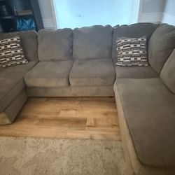 ashley sectional couch and 2 lamps and stand