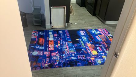 Tokyo Neon City Skyline tapestry