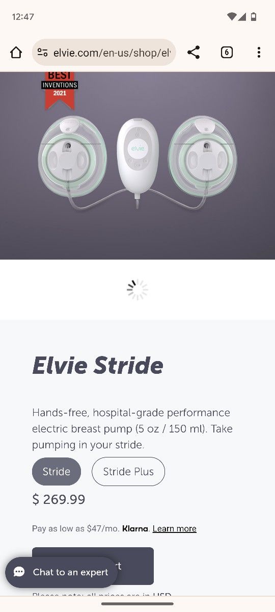 Evlie Stride Hands Free Breast Pump