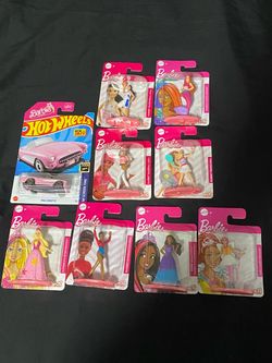 Barbie hot wheel and mini figures sets