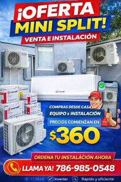 ❄️ VENTA DE MINI SPLIT ❄️ ¡Mantén tu espacio fresco y cómodo todo el año! ✅ Alta eficiencia y ahorro de energía ✅ Funcionamiento silencioso ✅ Diseño