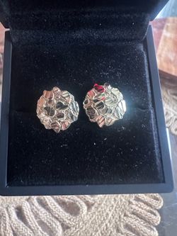 Gold nugget earrings