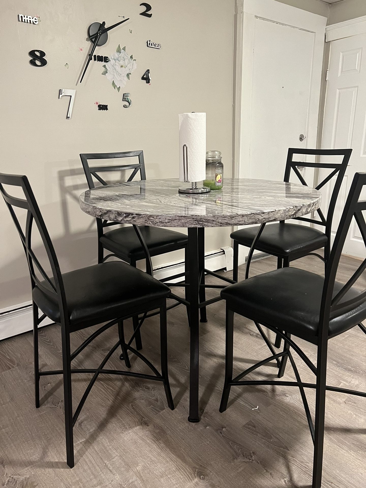 4 Chair Marble Top Kitchen Table