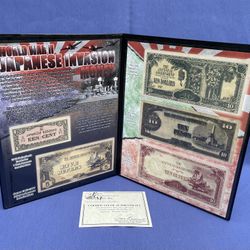 World War II Japanese Invasion Money Album First Commemorative Mint Inc. COA