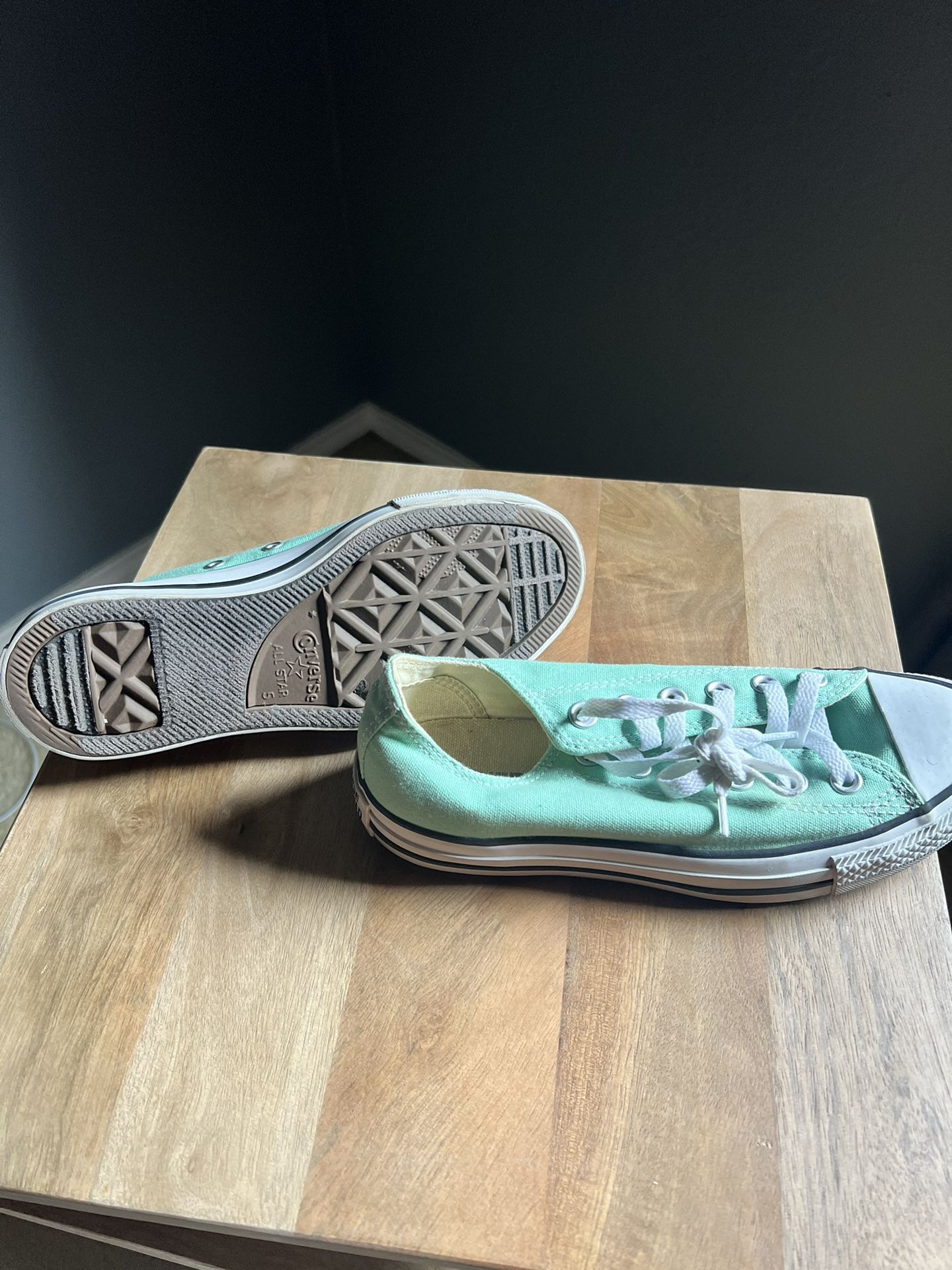 Used mint green Converse size 5 