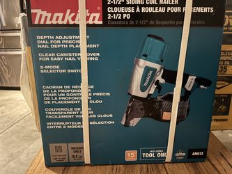 Makita Pneumatic 2-1/2 in. 15° Siding Coil Nailer