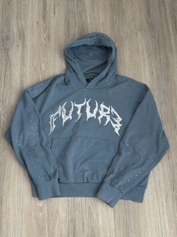 FUTURE Graphic Hoodie with Rhinestone Details