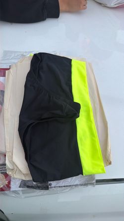 Black and Neon Yellow Athletic Shorts