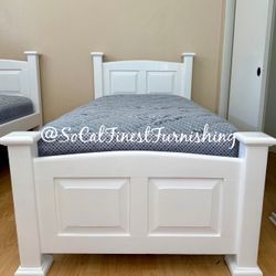White Twin Bed With Mattress 