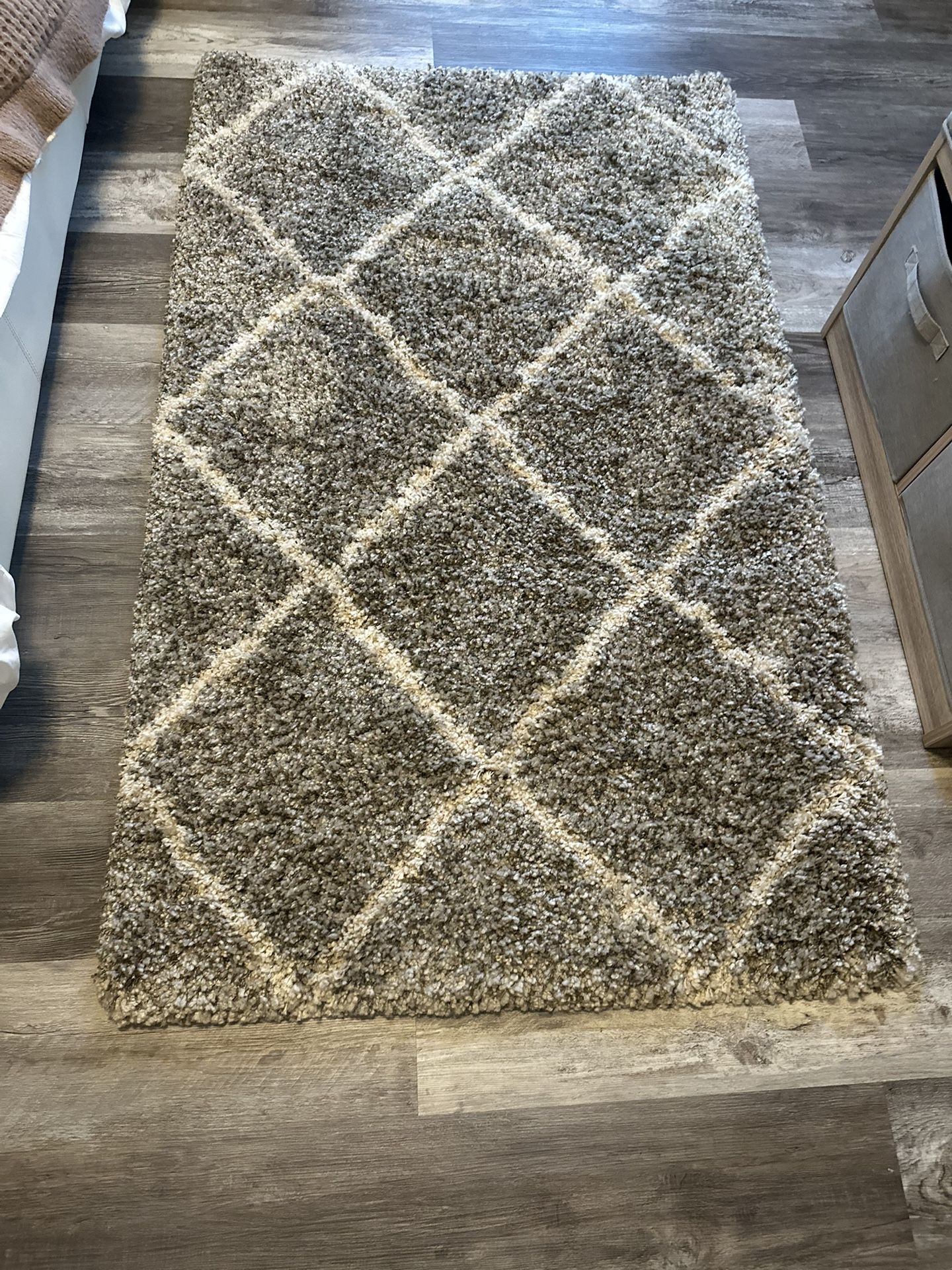 Grey and white Area Rug
