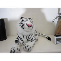 King Plush Large White Siberian Tiger Plush 15" Free Shipping