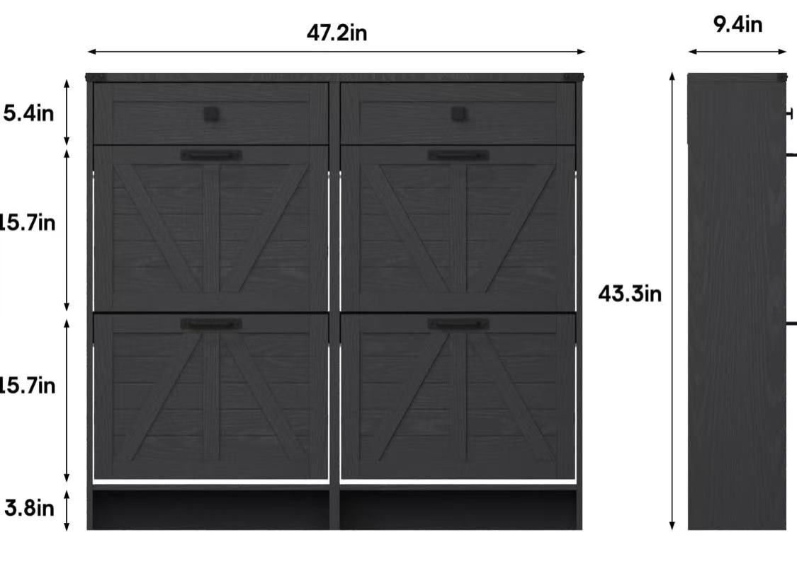 🥨Shoe Storage Cabinet with 4 Flip Drawers & 2 Drawers,Shoe Cabinet Storage with Legs for Entryway,Freestanding Shoes Organizer Cabinet