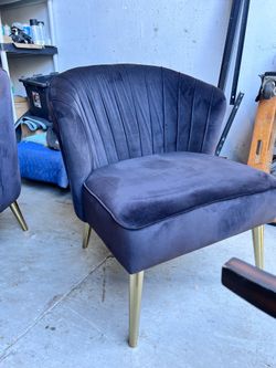 Velvet chairs with gold legs