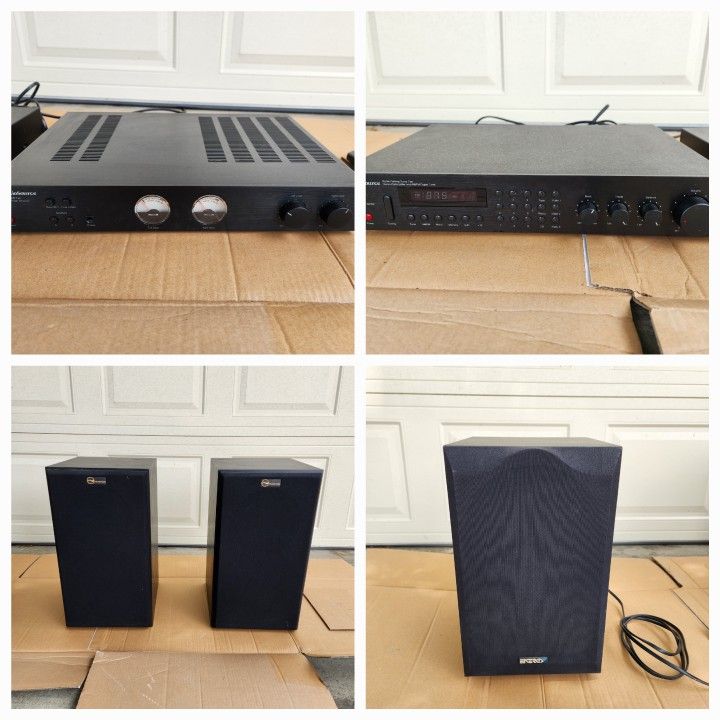 Complete Audiophile Stereo  System With Amplifier Pre Amp  Amplifier 7" speakers and 8" Subwoofer