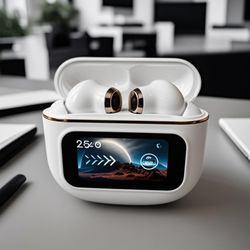 ANC Active Noise Cancellation Wireless Earphone Touch Screen Bluetooth Earbuds