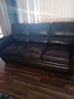 Leather sofa and loveseat