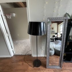 (2) Sleek Black Metal Lamp With Adjustable Light Dimmer 