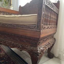 Pure Hand-carved wood armchair, I belong to the japanese embassy 