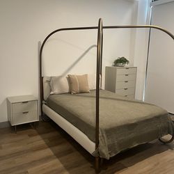 [Like New] Bedroom Set w/ Mattress, Mirror, & Bookshelves
