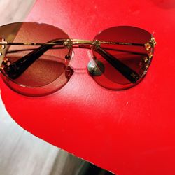 Louis Vuitton Brown Gradient Z0051U Desmayo Rimless Cat Eye Women Sunglasses