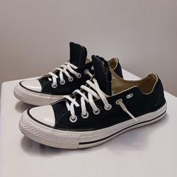  CONVERSE CHUCK TAYLOR ALL STAR DOUBLE TONGUE OX BLACK PURPLE SNEAKERS SIZE 7