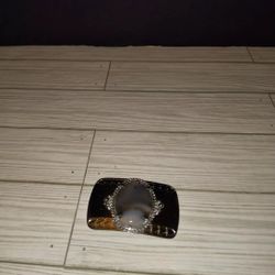 Vintage Western Belt Buckle Multicolor Stone Silver Tone Metal Arrow Details