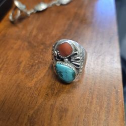 Vintage Sterling Silver Native Ring