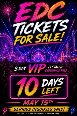 EDC - (2) 3 Day VIP Elevated Experience Passes