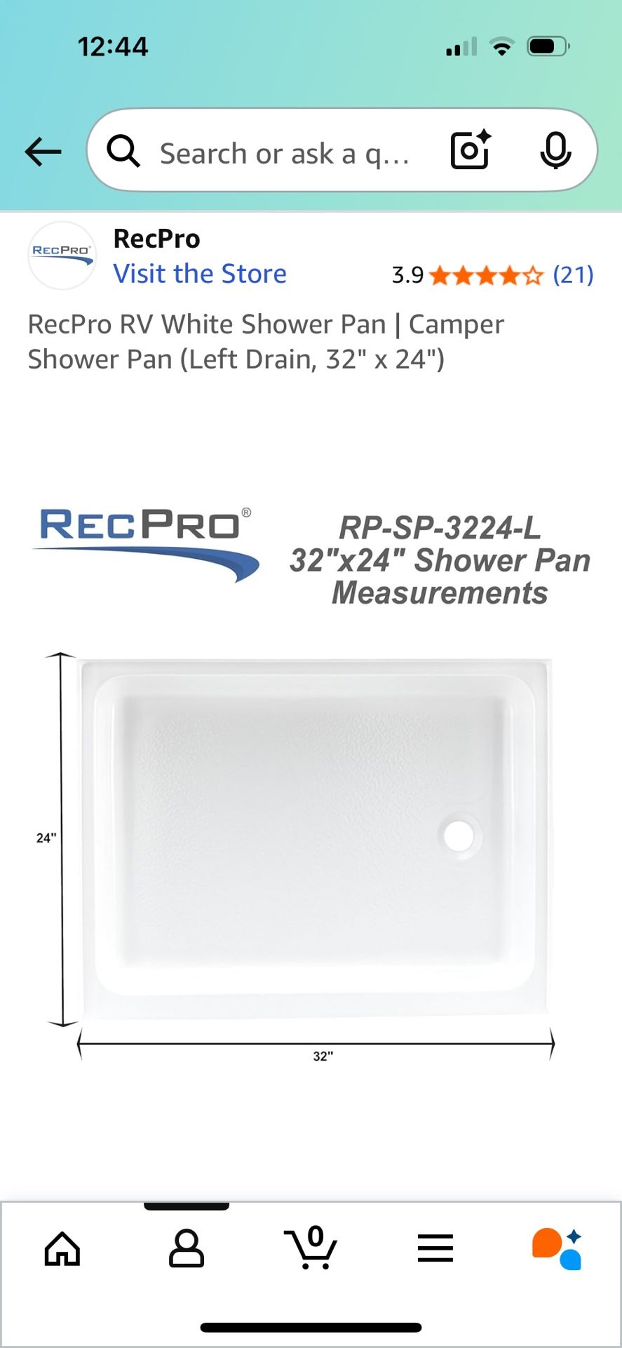 ***FREE** Shower Pan RV New ***FREE**
