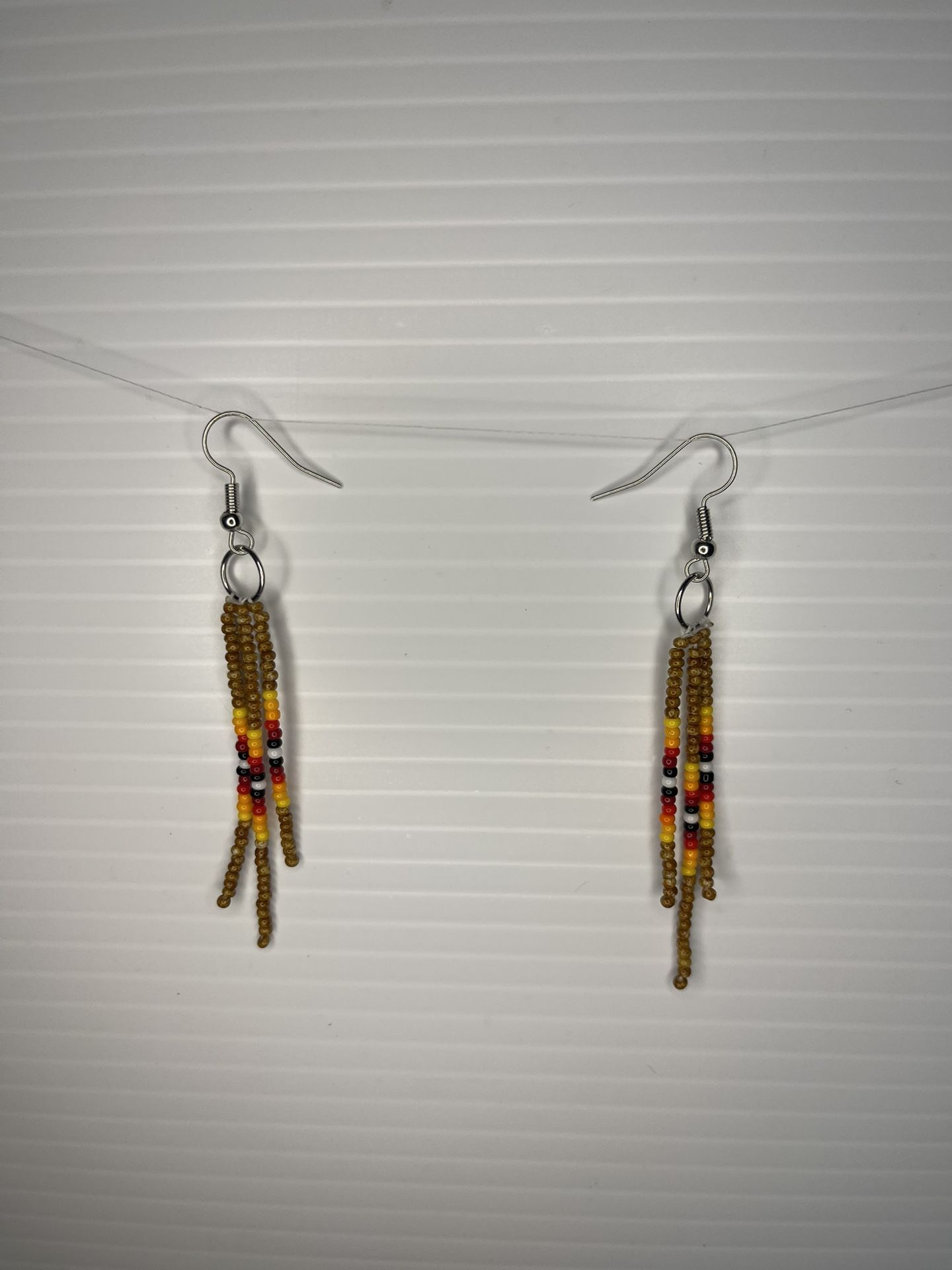 Three strand fringe native earrings (New)