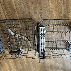 Lot Dishwasher Parts - 2 Dishwasher Racks & Silverware Holder